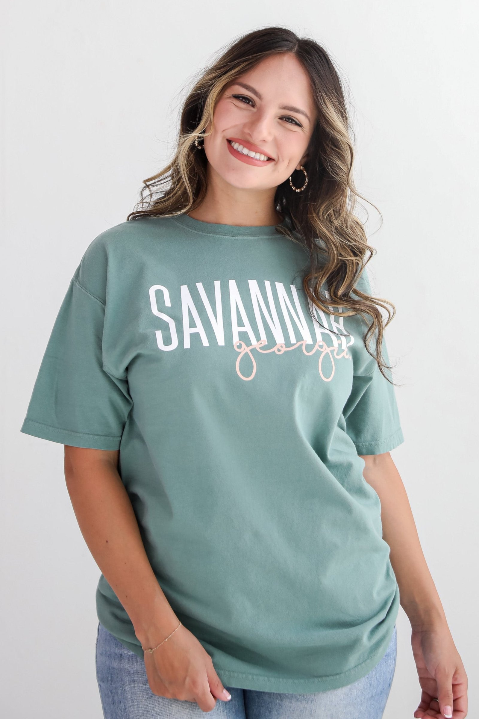 Seafoam Savannah Georgia Script Tee KA3