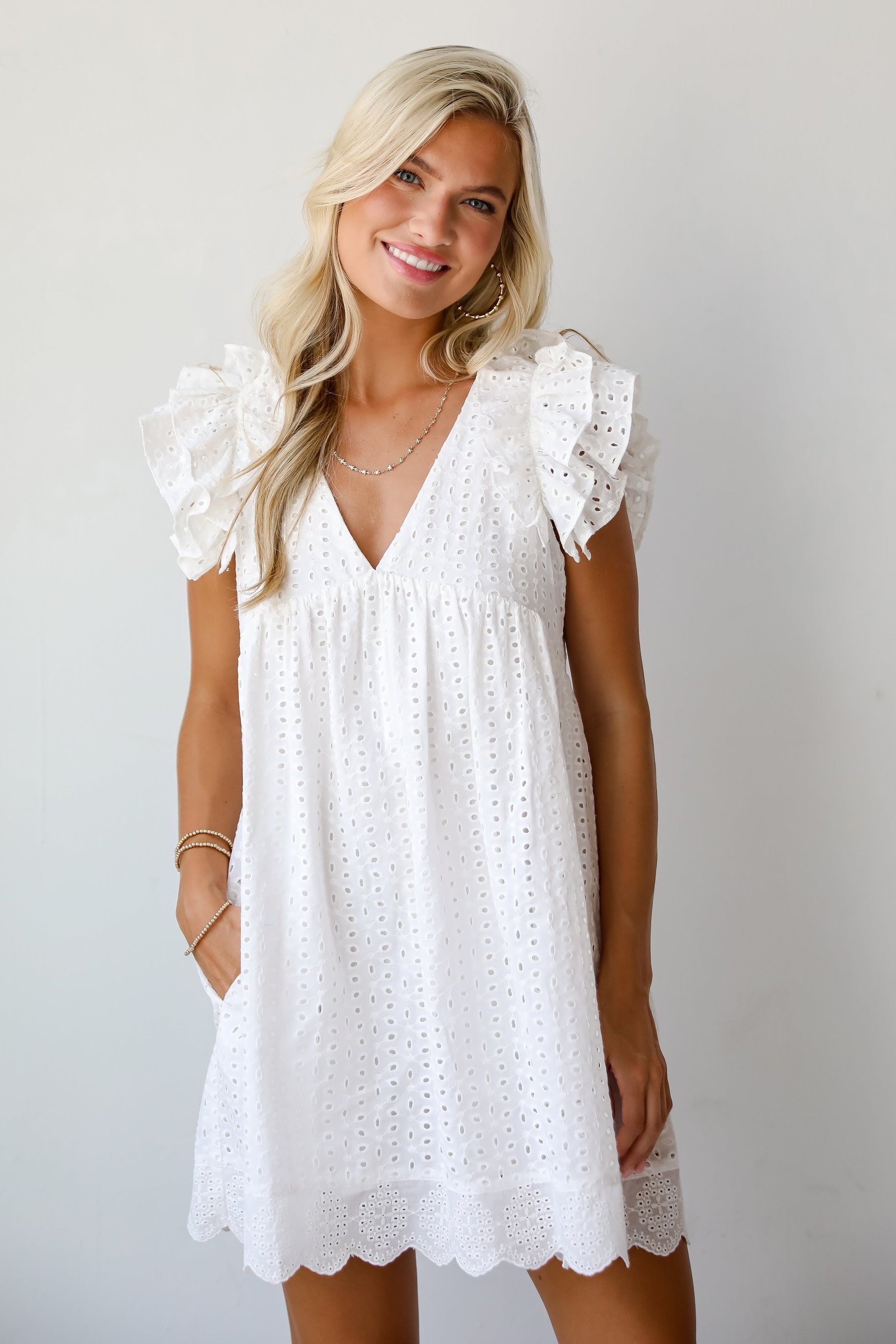 Truly Heavenly Eyelet Romper Dress KA19