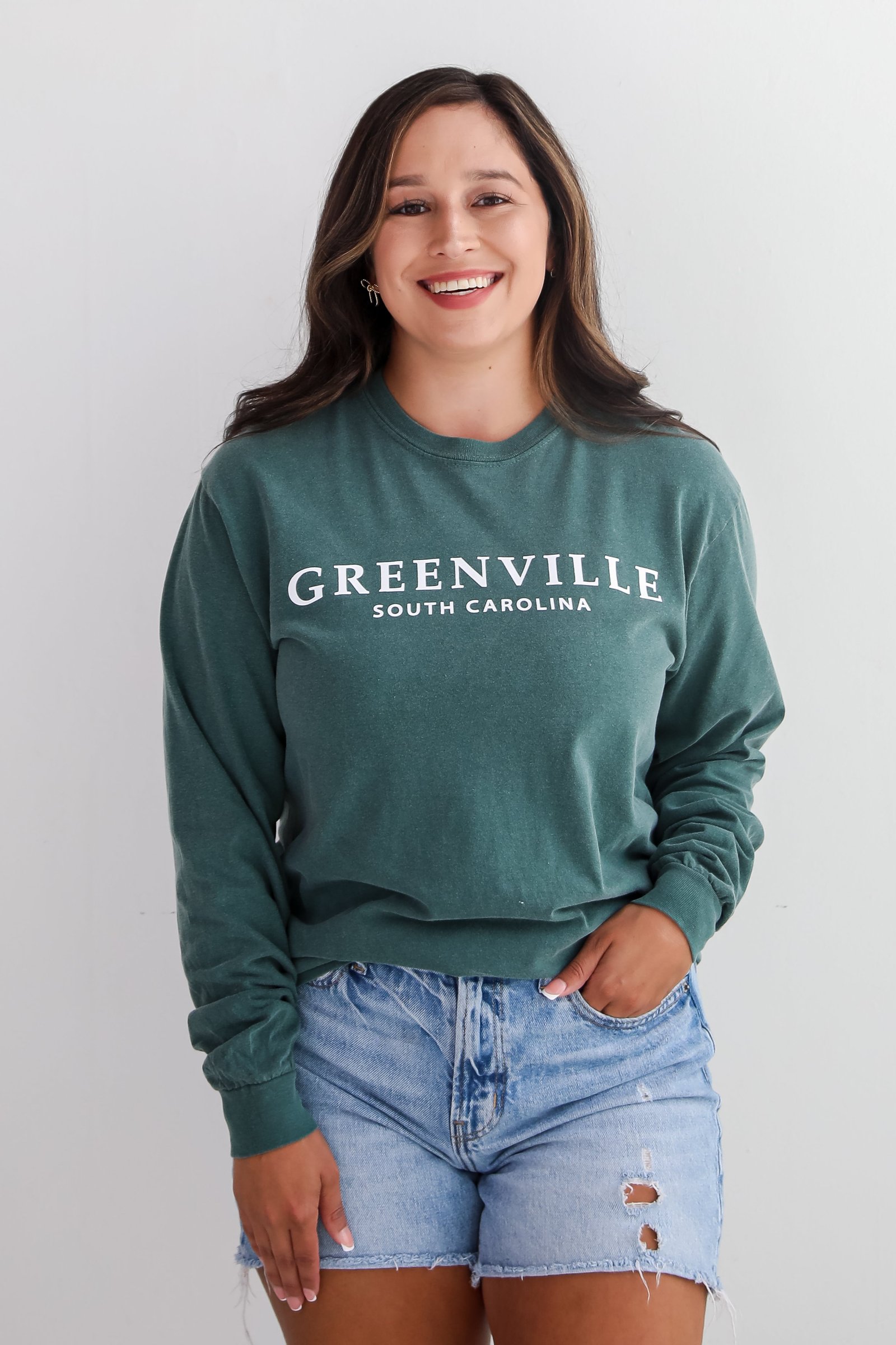 Dark Green Greenville South Carolina Long Sleeve Tee KA5